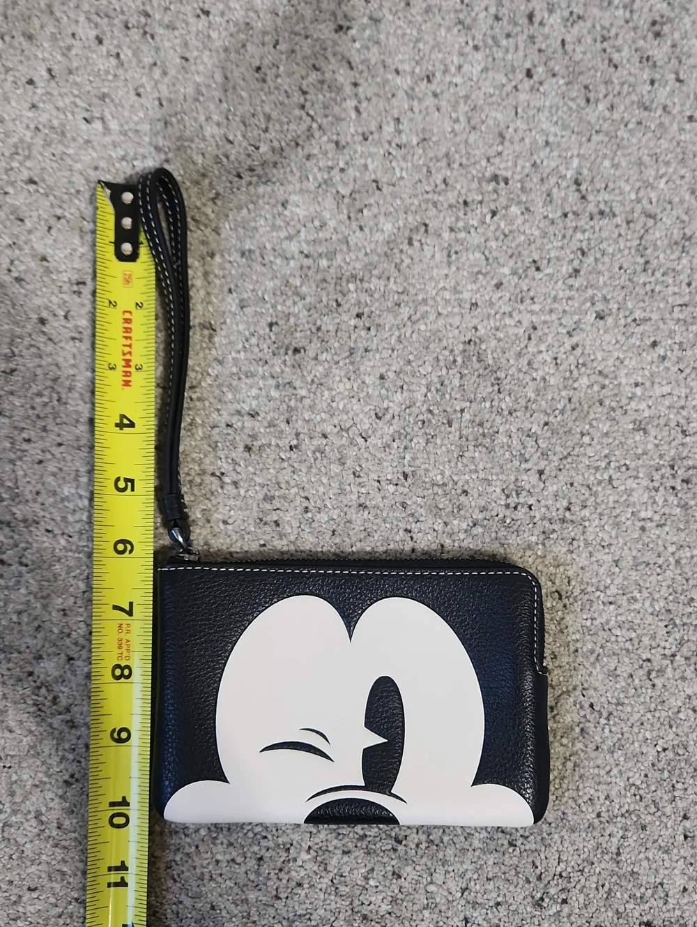 Disney x coach corner zip wristlet with wink Mickey Mouse wallet black/white